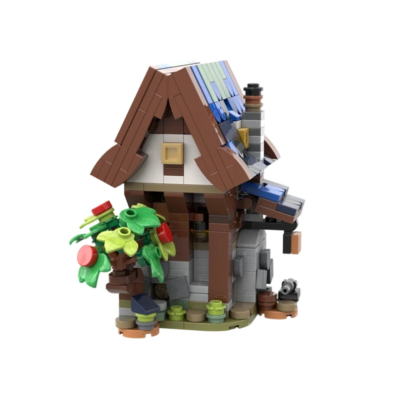 431PCS MOC-133028 중세 대장장이 복고풍 주택 건축물 스트리트 뷰 시리즈 모델 블록 장난감 어린이 선물