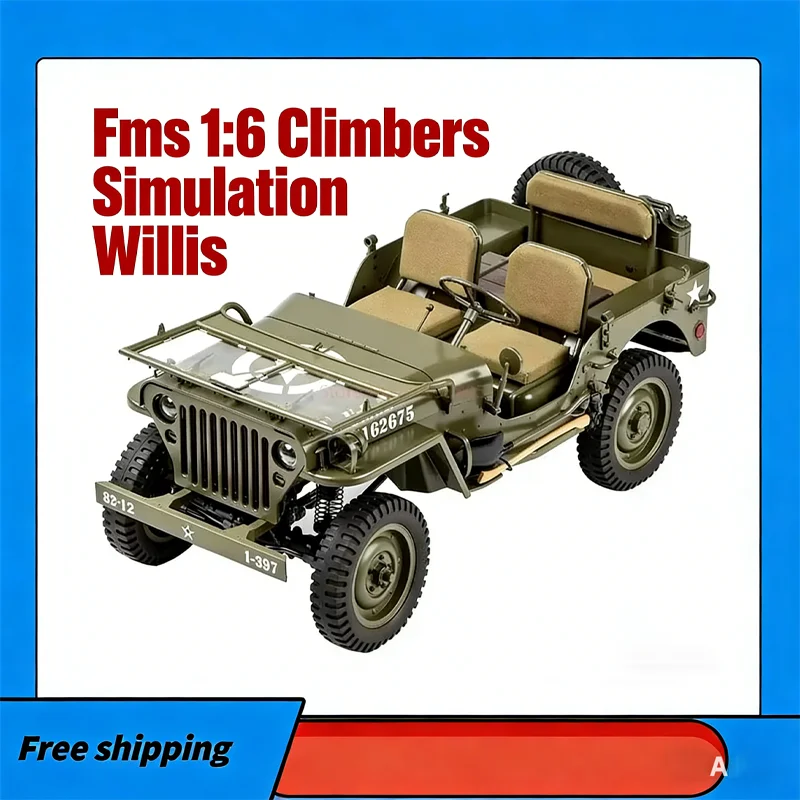 

Радиоуправляемая модель внедорожника FMS 1:6 Climbers Simulation Willis, ультрабольшая, полноприводная, электрическая, для скалолазания, игрушка-подарок