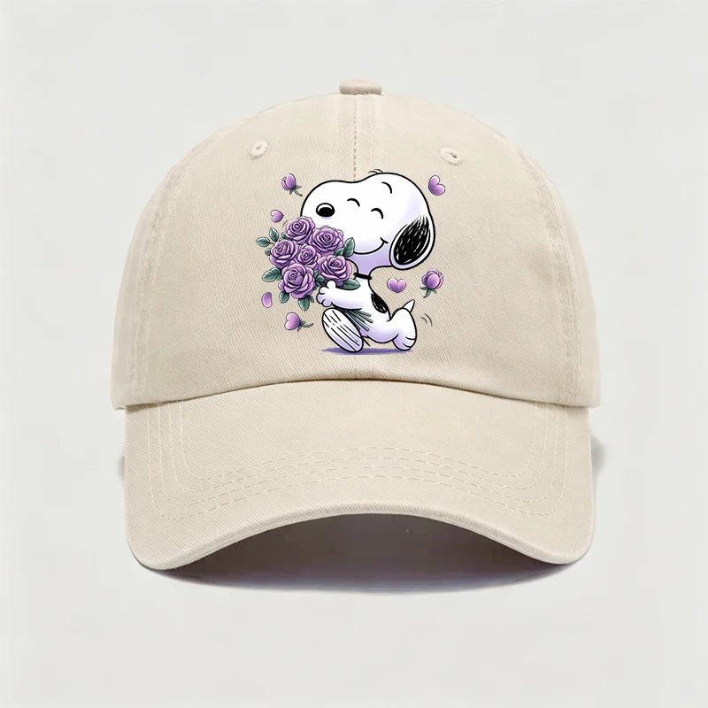 Gorra de béisbol retro Kawaii Snoopys para mujer y niña, estilo hip-hop, lavada, con visera, bonita, de dibujos animados, para exteriores, protección solar, gorra de camionero, sombrero de viaje.
