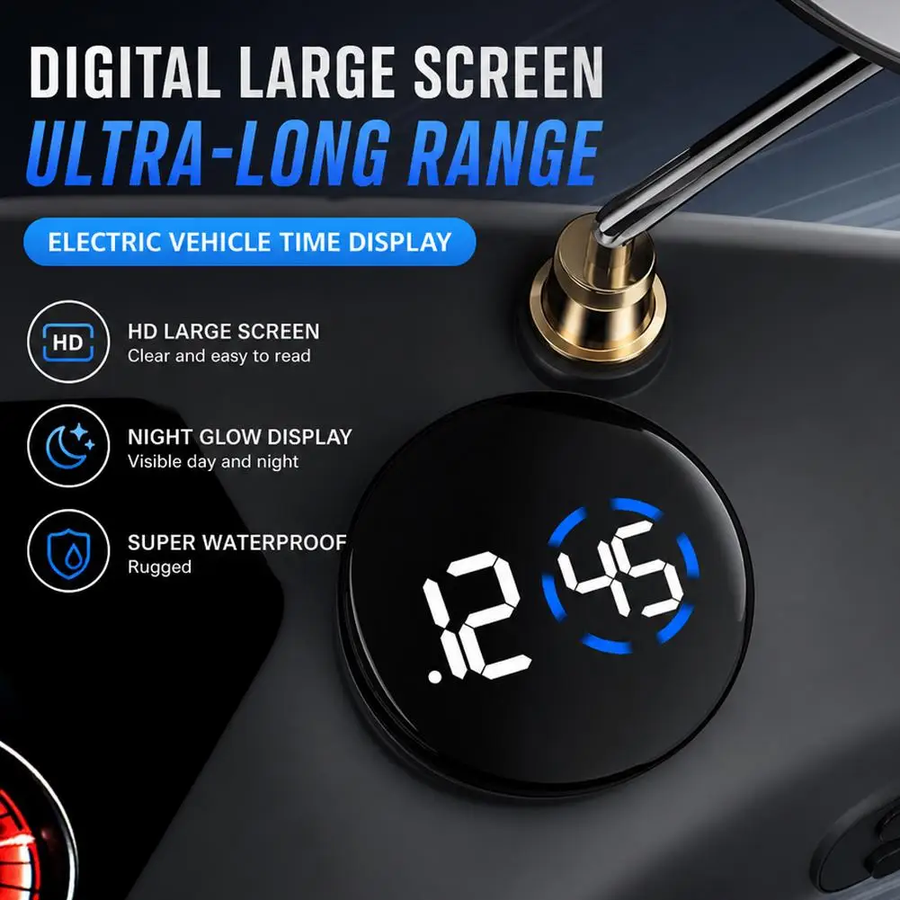Mini Digital Clock for Car Round Automotive Digital Clock Led Luminous Display Automotive Watch for Road Trip Long Travel view 4