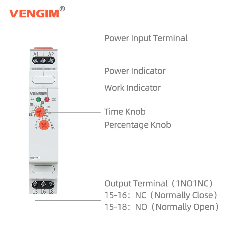 Time Relay 12v 24v 220v 230v AC/DC Power On Delay Timer Relay with Time Adjustable 0.1 Second to 10 Days Din Rail