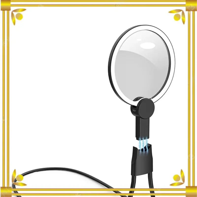 DN-Magnifying Glass With Light For Reading, 5.1 Inch 6X Magnifying Glass With Stand, Neck-Worn Large Magnifier