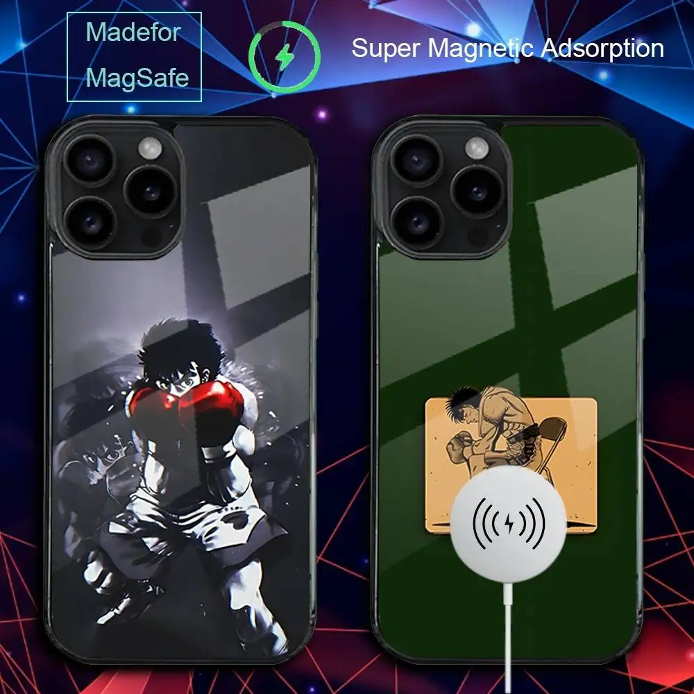 

Чехол для телефона H-Hajime no I-IppoS для iPhone 17,16,15,14,13,12,11, Pro, Max, Plus, Mini, SE4, E с магнитной беспроводной зарядкой Magsafe