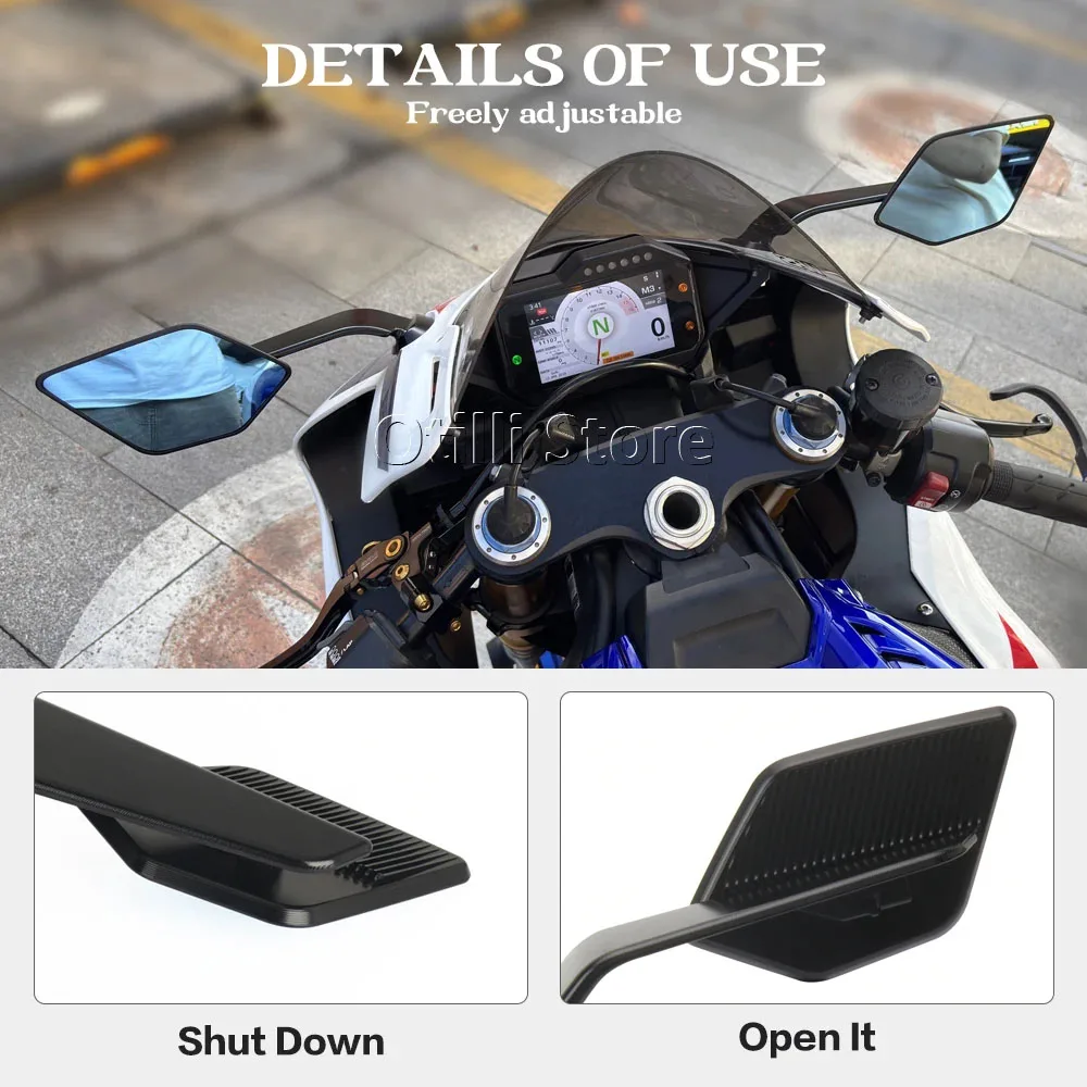 2 قطعة دراجة نارية CBR1000 RR RR-R المرايا تعديل الرياح الجناح قابل للتعديل الدورية مرآة الرؤية الخلفية لهوندا CBR1000RR CBR1000RR-R #5
