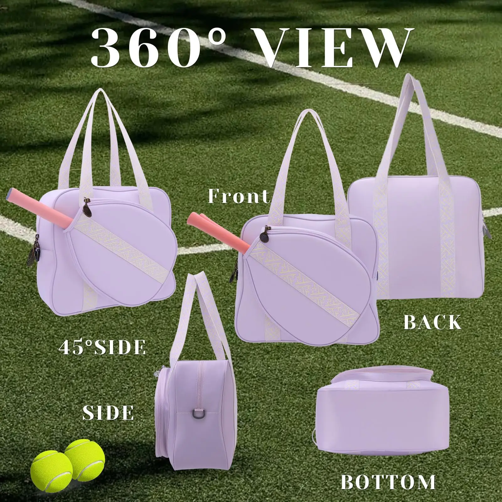 Pickleball Racket Bag Pickleball Tote Bag Multipurpose with Racquet Paddle view 4