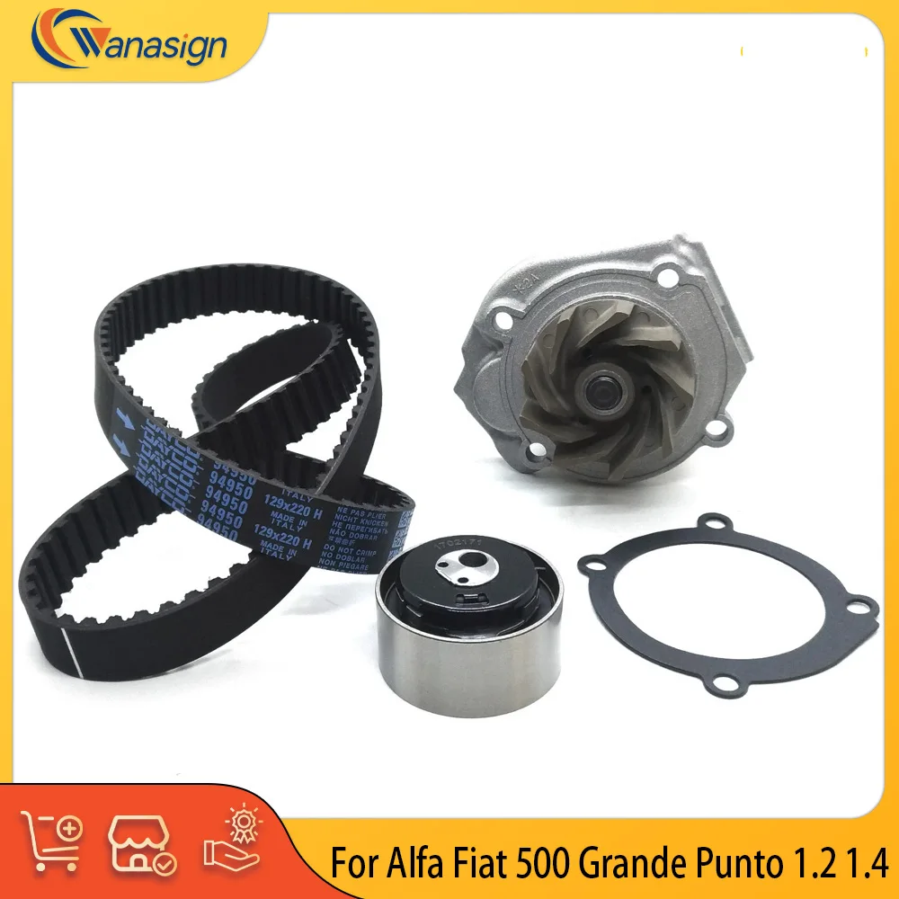 Engine Parts Timing Belt Water Pump Kit Fit 1.2 1.4 L L4 Gas For Alfa Fiat 500 Grande Punto 1.2L 1.4L
