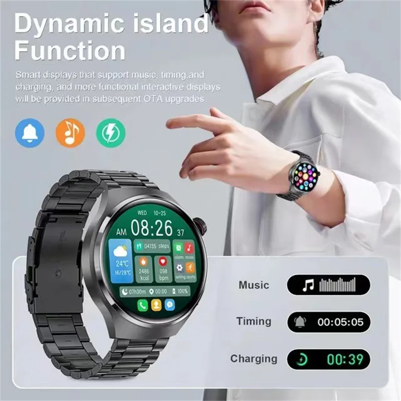 For XIAOMI HUAWEI GT4 Pro GPS NFC Smart Watch AMOLED Screen Heart rate Bluetooth Call IP68 Waterproof Man Smartwatch 2024 New