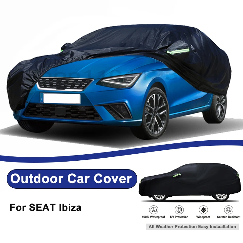 

Outdoor Full Car Cover For SEAT Ibiza with Reflective Strips Waterproof Snowproof Dustproof UV Protection Auto Accessory