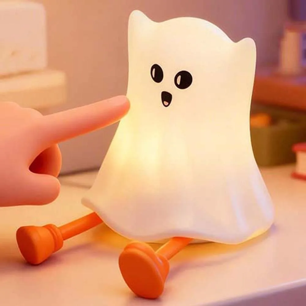 Rechargeable Pumpkin Night Light Dimmable Timer Phone Holder Tap Control Nightlight Warm Glow Portable for 5V/1W