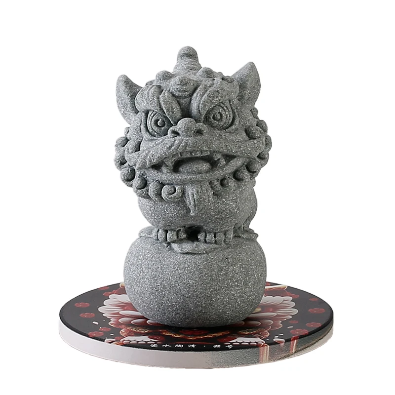 Creative tabletop stone lion a pair of tea table tea pet decoration mascot Rui beast home decoration landscape arts and crafts