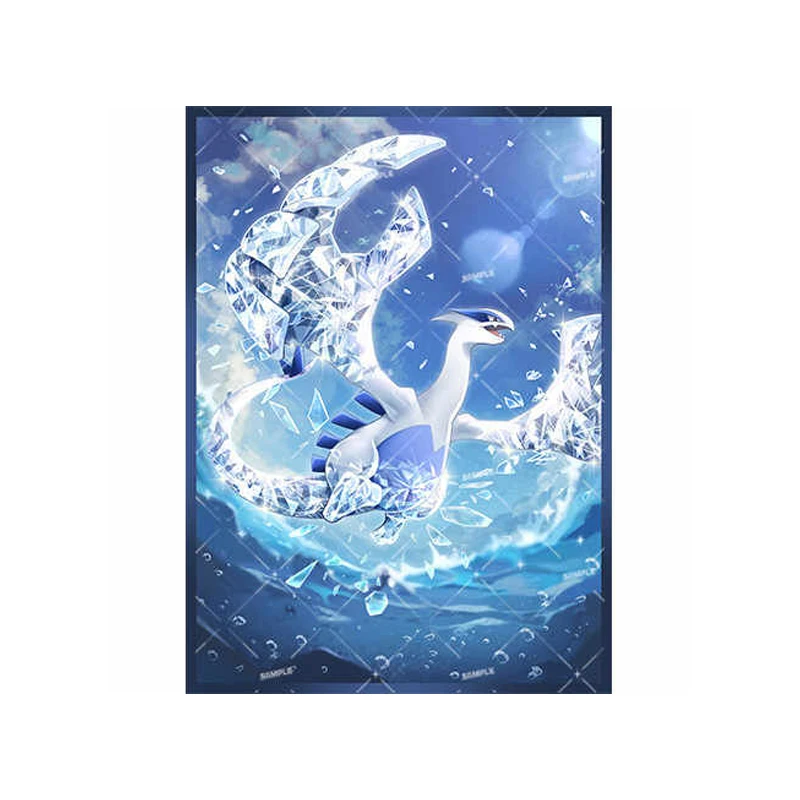 

60Pcs/set Diy Ptcg Titanium Crystallization Lugia Card Sleeve Glass Painted Style Ptcg Card Protection Cover Anime Card Gift Toy