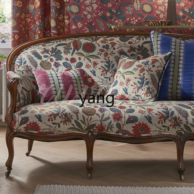 أريكة LH الفرنسية المطبوعة لغرفة المعيشة، أريكة مزدوجة صغيرة مزهرة