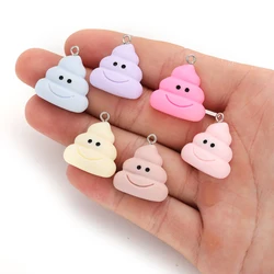 5pcs Sweet 6 colors Resin Pet Shit Poop Charms for Earring Necklace Pendants DIY Craft Jewelry Making Accessories 22*25mm W353