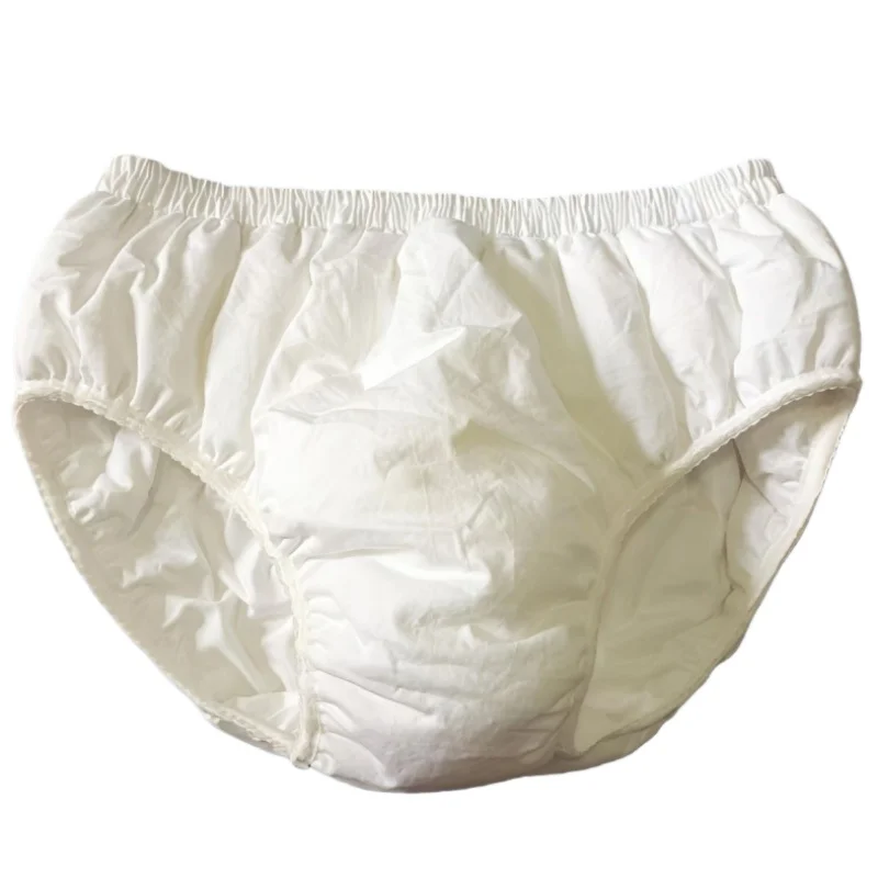Handmade Men's Solid Color Briefs Filled Thin Silk Cotton Panties Sexy Mid Waist Ruffle Edge Panty Comfort Soft Skin Friendly