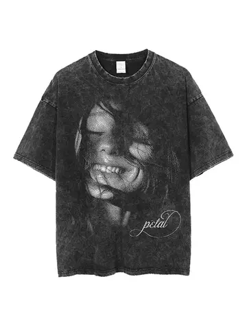 Ariana Grande Petal Oversized T shirt Washed Vintage 100% Cotton Hiphop Streetwear AG3
