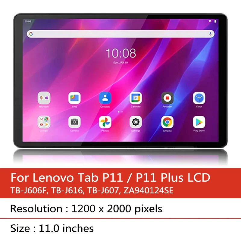 11“inch LCD For Lenovo Tab P11 / P11 Plus TB-J606F TB-J606L TB-J606 TB-J616 TB-J607 LCD Display Touch Screen Digitizer Assembly