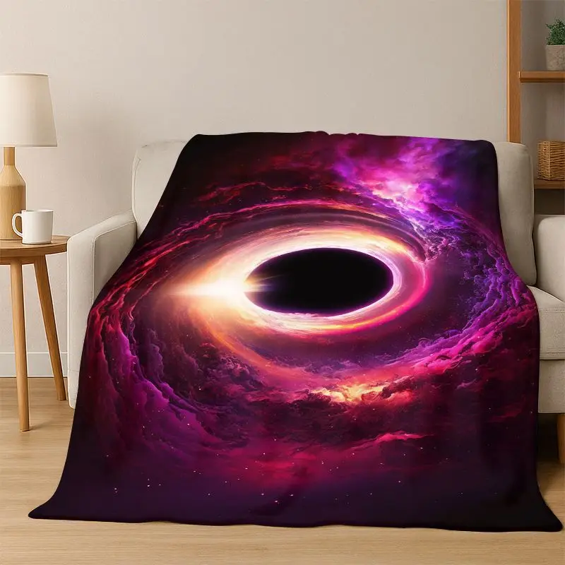 Universe Milky Way Space Stars Galaxy Earth Flannel Blanket Soft Warm Throw Blanket for Bedroom Living Room Bed Travel Camping