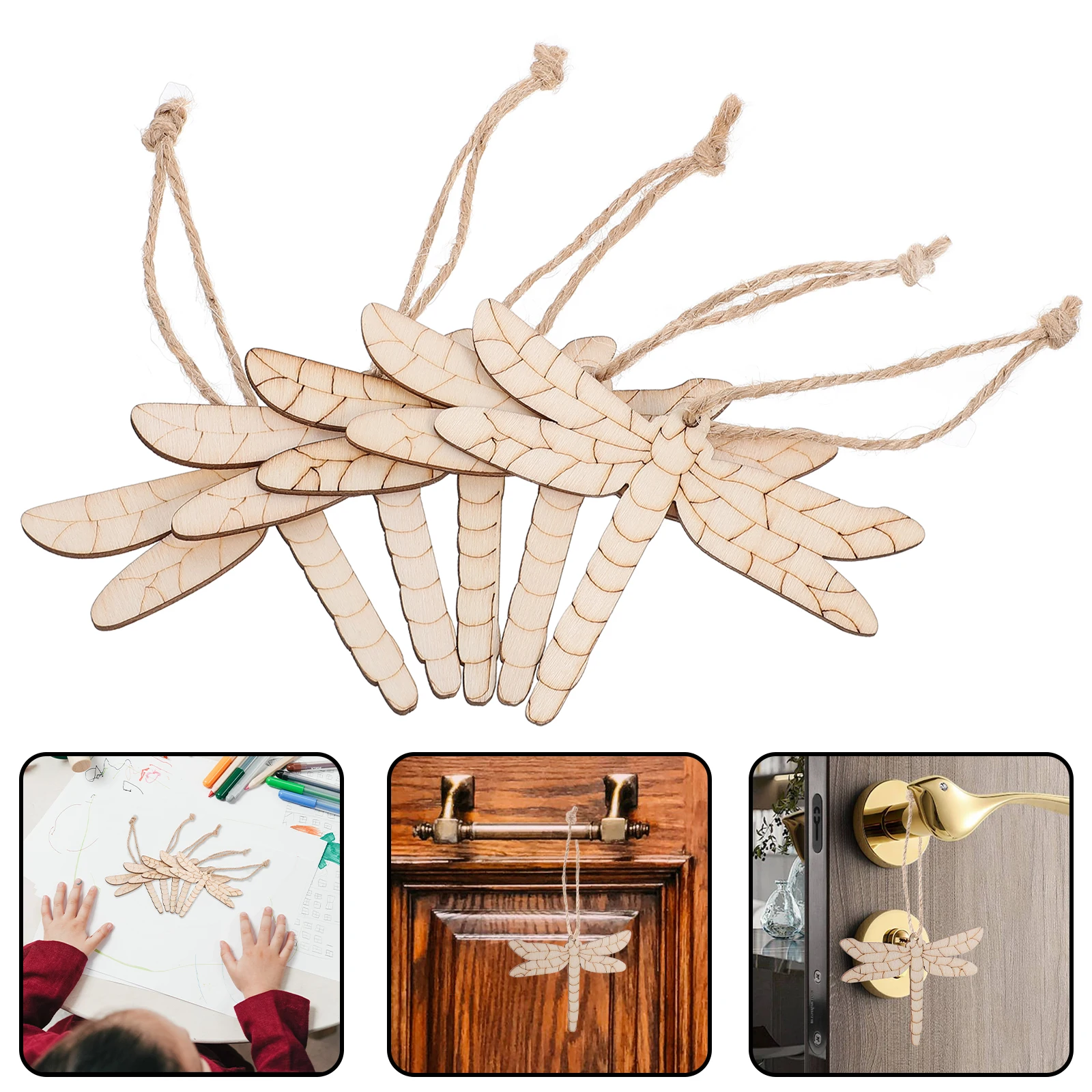 

20pcs Dragonfly Decorations Wooden Unfinished Craft Supplies for DIY Projects Party Wedding Home Decor Accessories