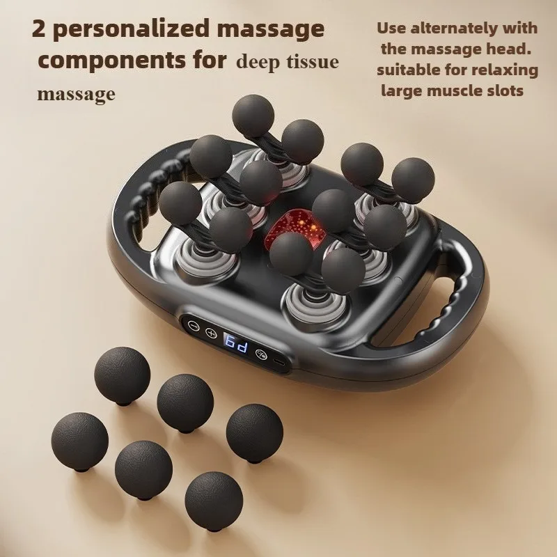 12-Heads Fascia Gun Deep Tissue Body Muscle Massager Professional Grade High Quality Wireless Frequency Vibration Masajeador