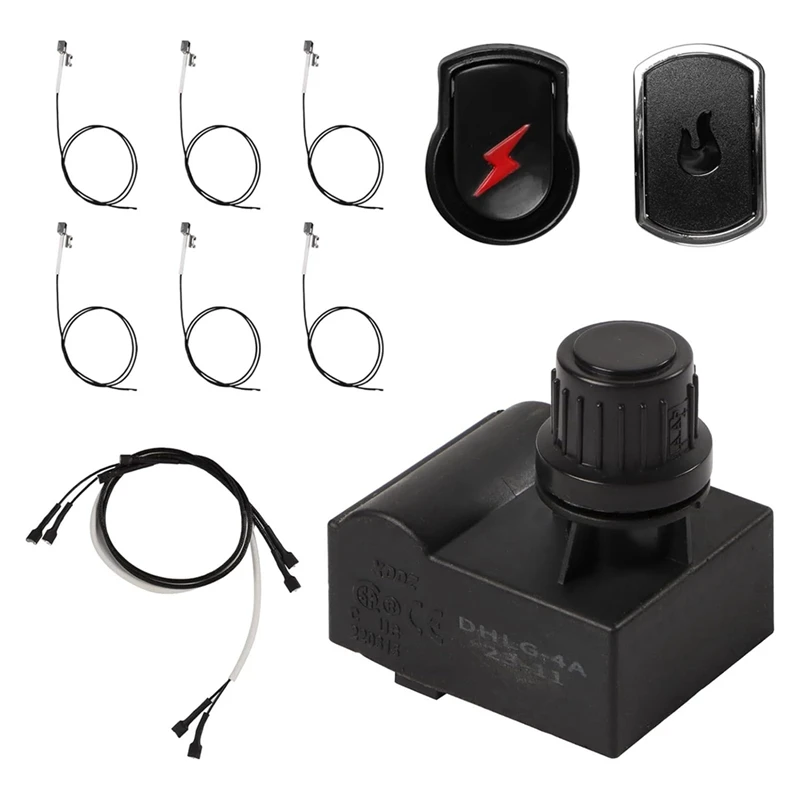 

Dual Button Ignition Kit For Charbroil Gas Grills - 4 Outlet Ignitor Module With Connecting Wires