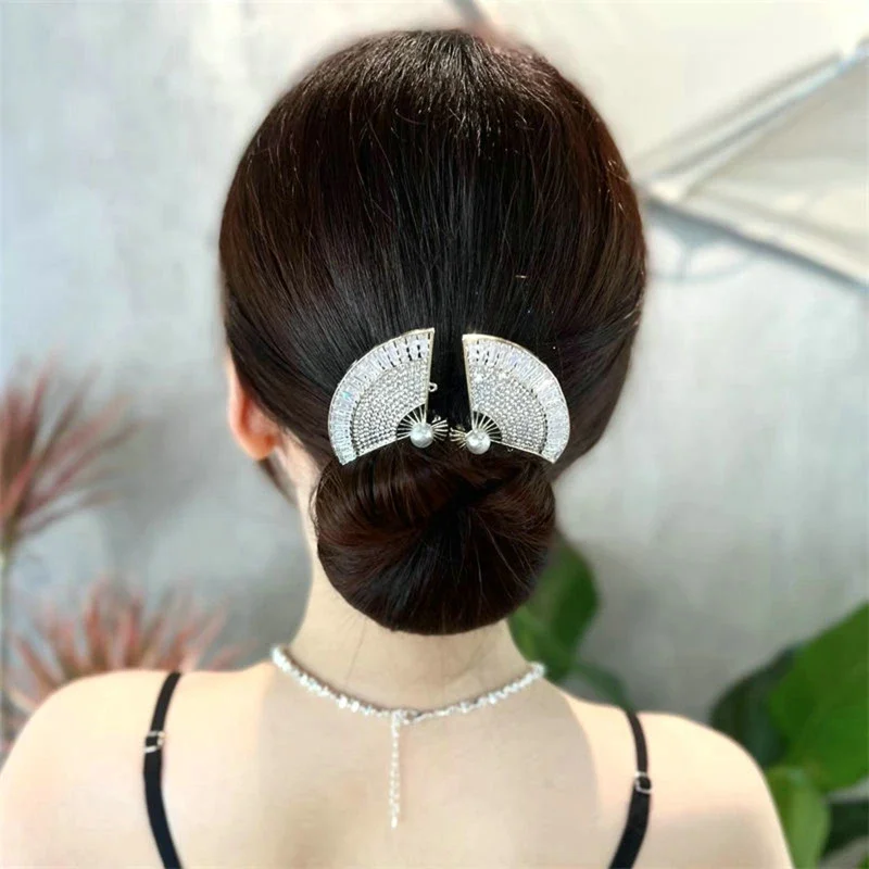 Women Rhinestone Bow Hair Bands Korean Girls Headband For Hair Bun Ponytail Holder Hair Accessories Headdress