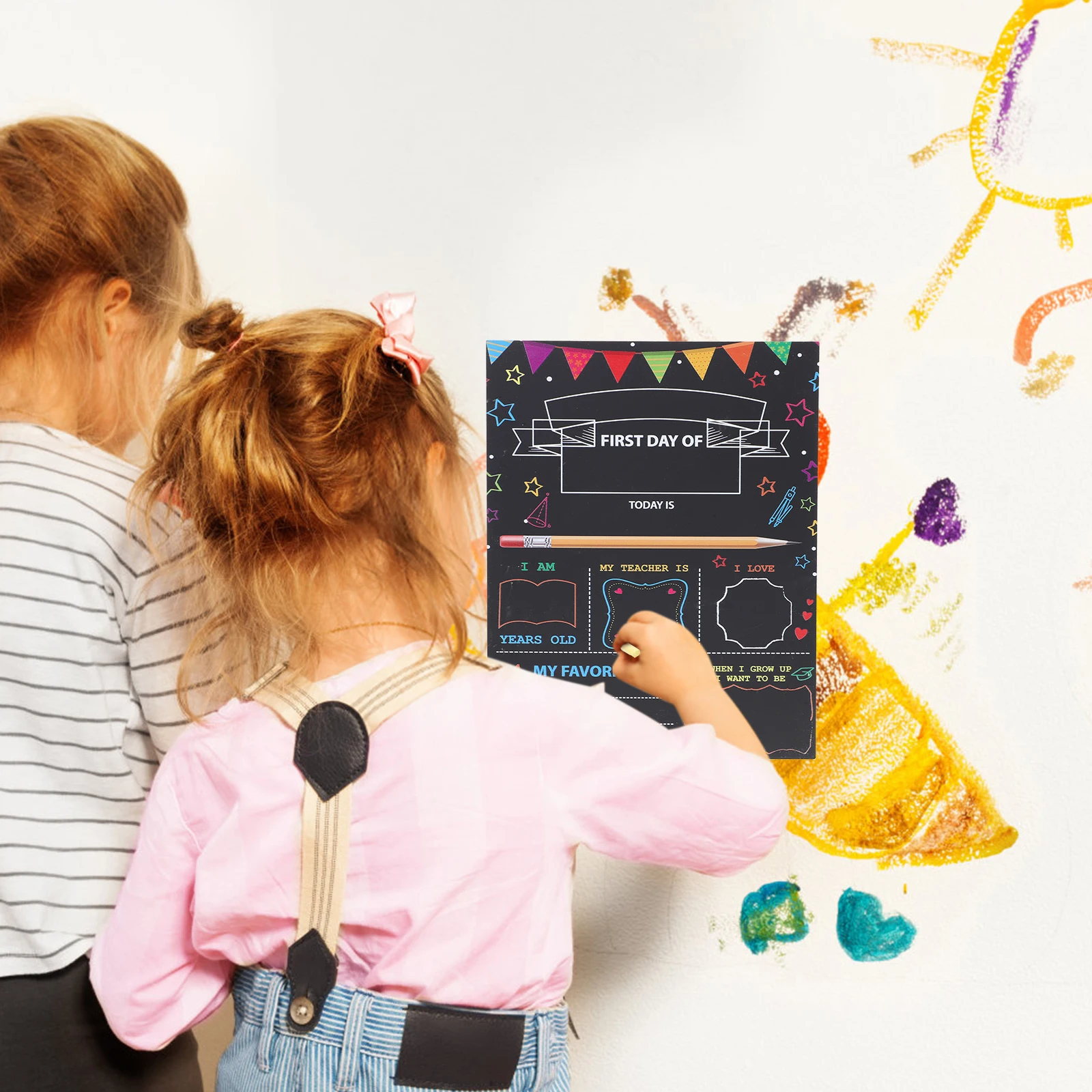 

Student Blackboard Pendant Chalk Sign Wood Mini Chalkboard Signs Small First Day of School Back-to-school Supplies