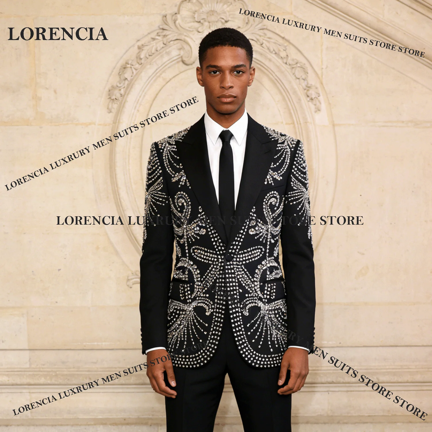 

Exquisite Men Diamond Design Suits Fashion Wedding Tuxedos Sparkly Slim Ropa hombre 3 Pieces Sets Groom Male Blazers Customized