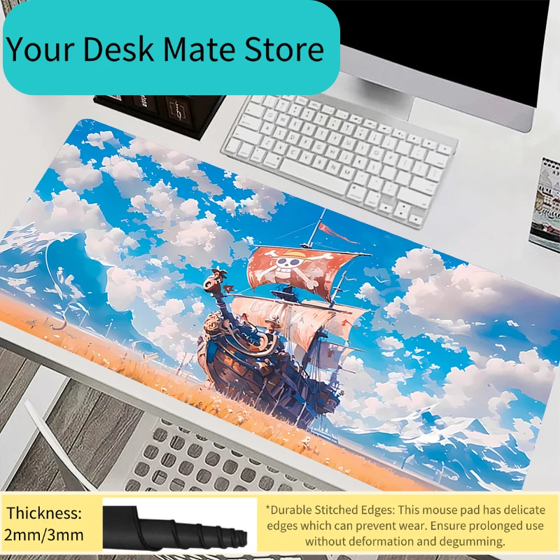 Mauspad Laptop Anime Mausunterlage Büro PC-Zubehör Tastaturunterlage Gummi-Untersetzer Weiche One Piece Luffy Mausmatte Große Schreibtischunterlage