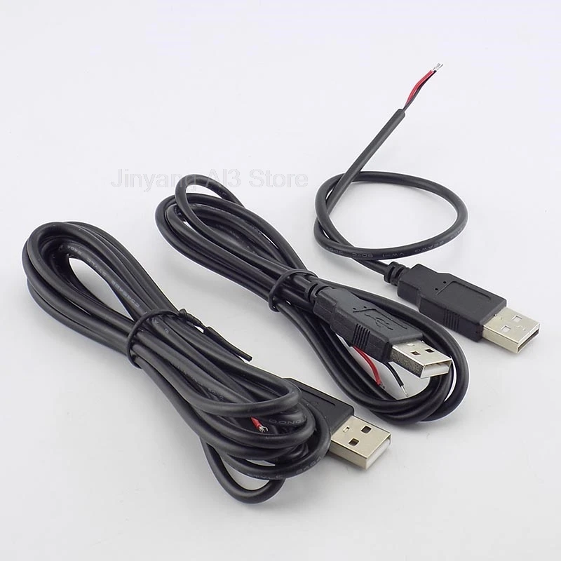 

0,3/1/2 м постоянного тока 5 В USB 2,0 типа A штекер 2-контактный кабель адаптер питания зарядка для смарт-устройств DIY разъем провода C3
