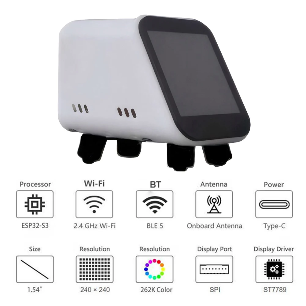 บอร์ดพัฒนา ESP32-S3 สำหรับหุ่นยนต์สนทนา AI DeepSeek XiaoZhi หน้าจอ LCD 1.54 นิ้ว N16R8 MUMA พร้อมจอแสดงผล Wifi สถานีตรวจอากาศ นาฬิกา