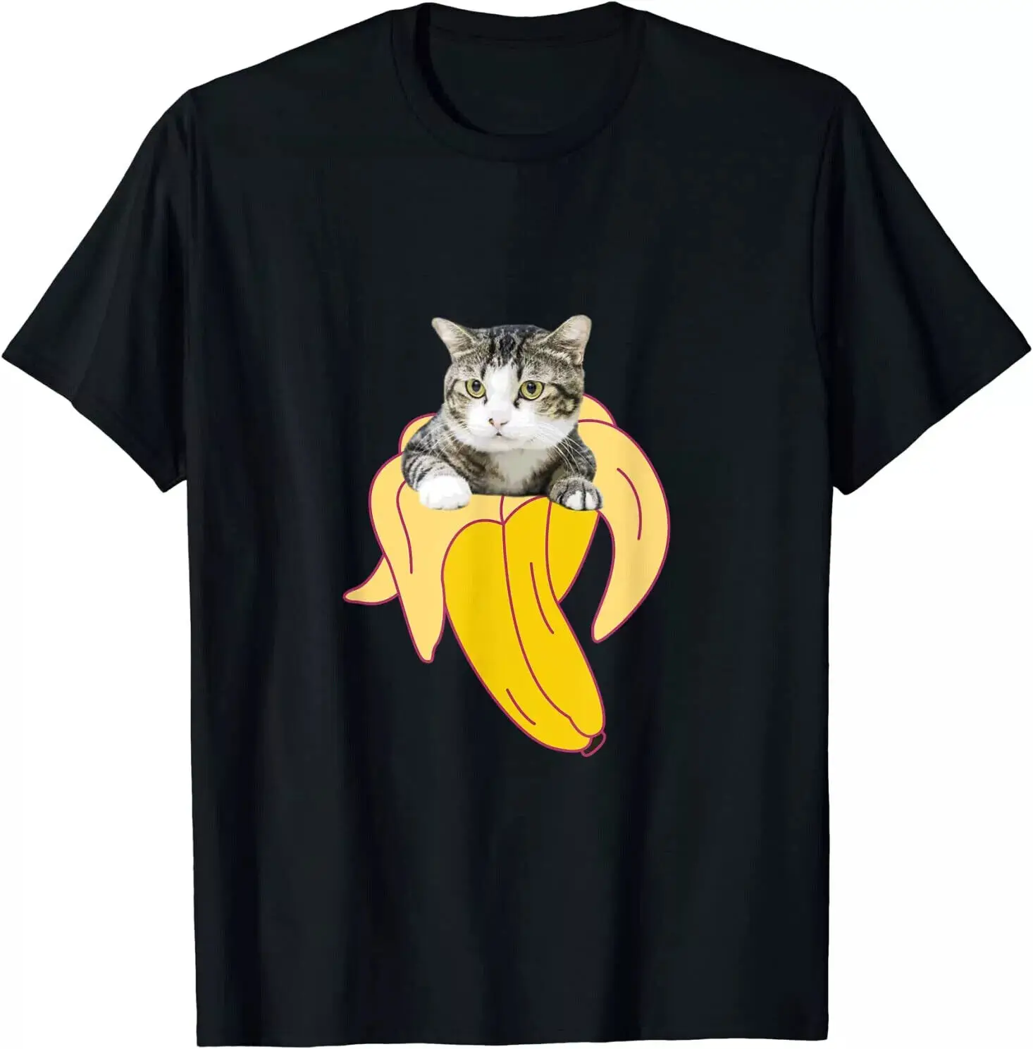 Banana Funny Cat Cute Kawaii Kitten Design Gift Idea T-Shirt