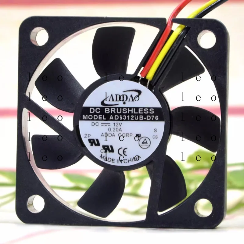 BB  for  ADDA AD5012UB-D76 5015 DC12V 0.20A 5CM 3-Wire Dual Ball Cooling Fan