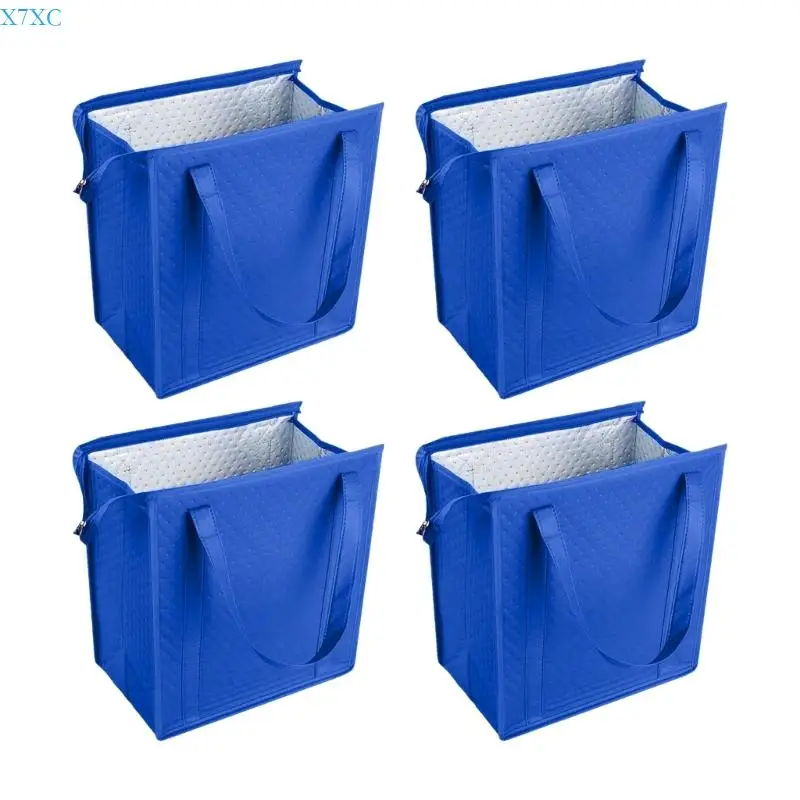 X7XC 4Pack Coolers Bags Insulated for Food Delivery,Collapsible Coolers Bag Reusable Shopping Bags Delivery Groceries Freezer
