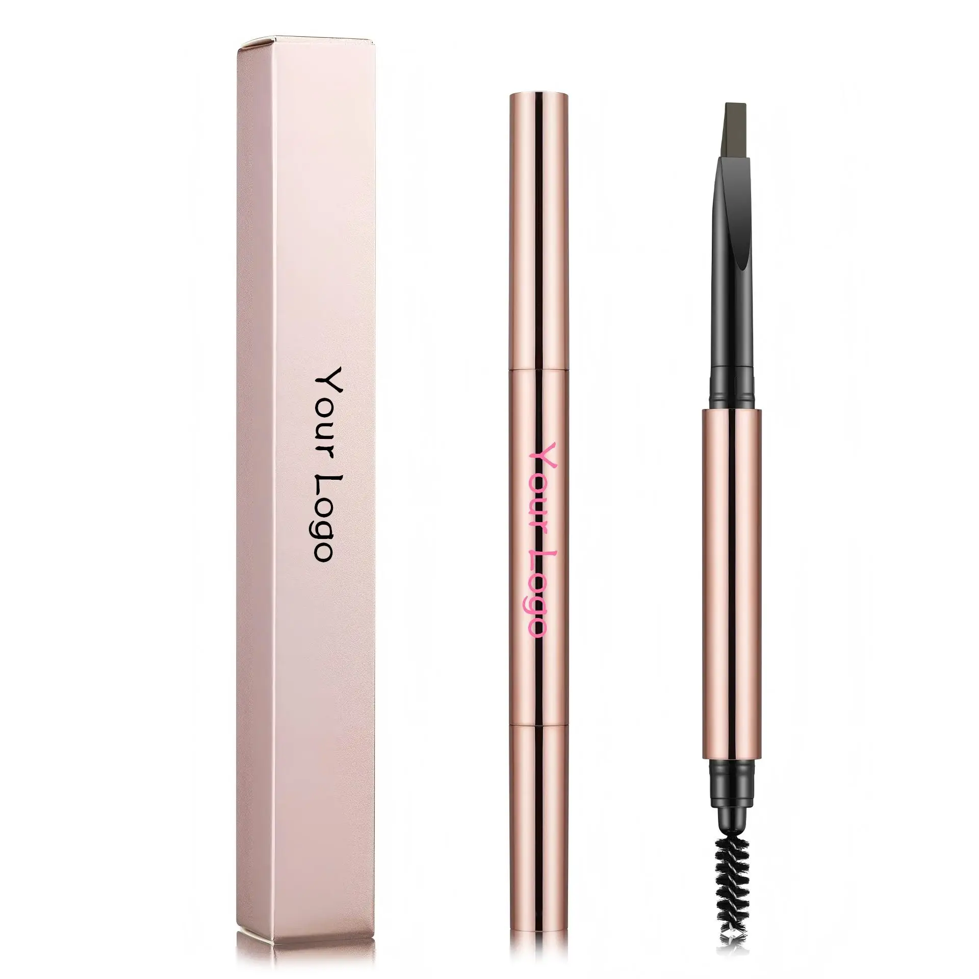 Eyebrow Pencil With Brush Wholesale Cruelty Free Vegan Organic Waterproof Custom Logo Eye Brow Pen Black Brown 12pcs