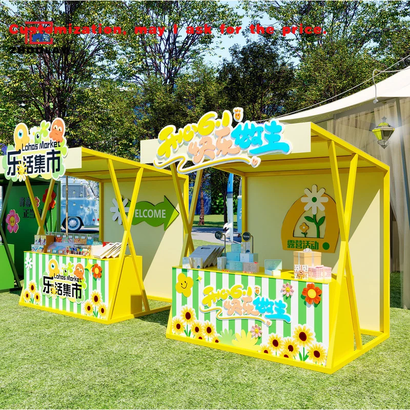 custom.Market Cultural Activities Stall Night Market Food And Snack Night Market Cup Cake Stall Multifunctional Sales S