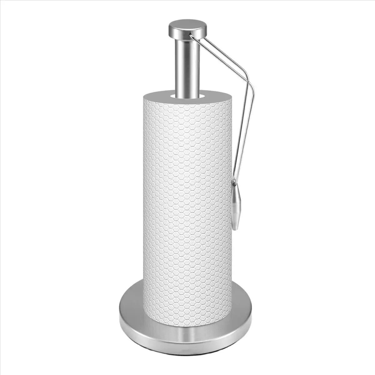 A45I Paper Towel Holder Stand with Base for Kitchen,Stainless Steel Paper Towel Dispenser,Prevent Paper Rolls From Falling
