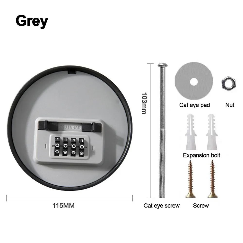 Creative Round Shape Password Box Hidden Wall Mount Security Code Lock Resettable Code Key Storage Case Outdoor Use
