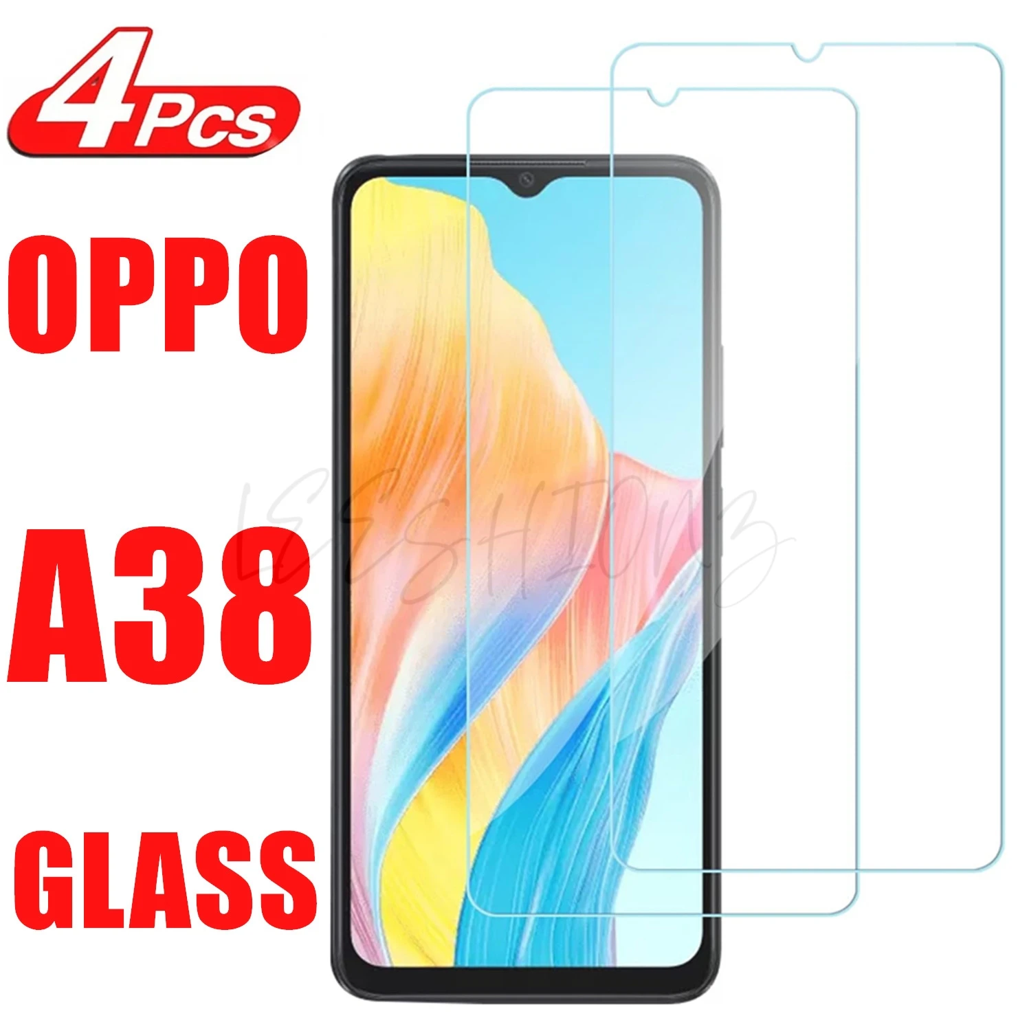 

2/4Pcs 10D Screen Protector Glass For OPPO A38 Tempered Glass Film