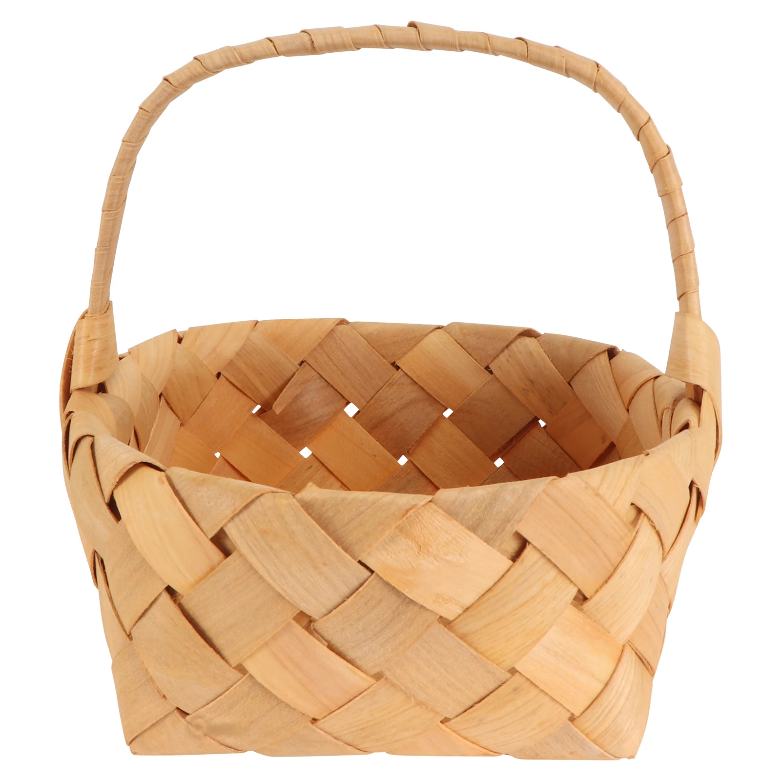 

Woven Storage Handmade Wooden Snack Basket Container Fruit Holder Wedding Candy Basket Multi-purpose Portable Storage