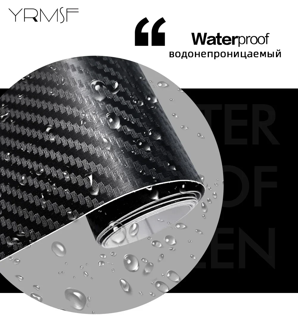 3D Carbon Fiber Vinyl Wrap Glossy Black Car Stickers Matte Kitchen Tape Protector Strip for Cars Door Sill Window Phone DIY Home image 3