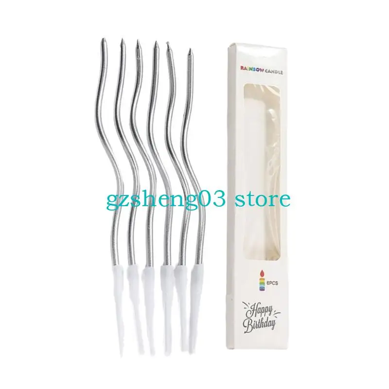U75C 6PCS فريدة من نوعها الديكور كعكة الكعكة المنحنية للاحتفال بالأزياء