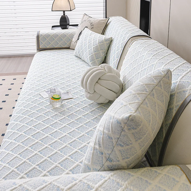 1Pcs Summer Cool Soft Sofa Pad for Living Room Minimalist Non-slip Wear-resistant Breathable Pets Couch Slipcovers