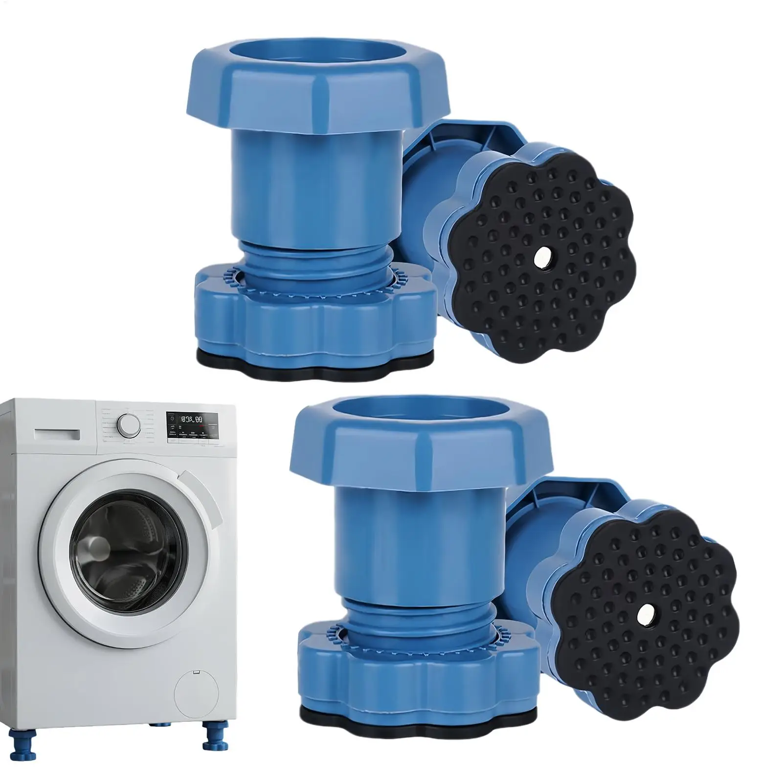 العالمي قابل للتعديل ارتفاع غسالة منصات القدم المضادة للاهتزاز قاعدة الثلاجة الثابتة عدم الانزلاق وسادة دعم المدرجات #5