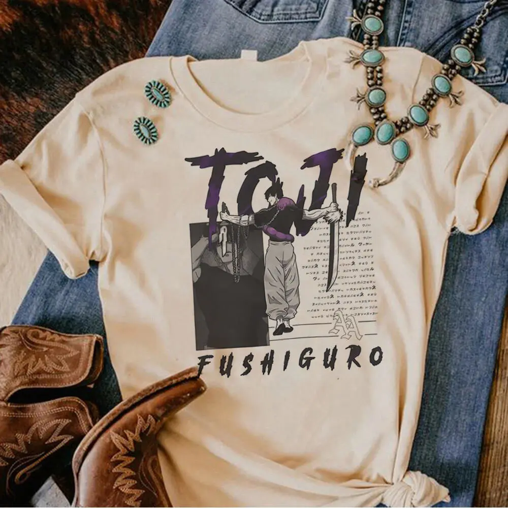 

Футболка Toji Fushiguro для подростков, удобная женская футболка в стиле хип-хоп 80-х годов, классическая корейская одежда с рисунком аниме