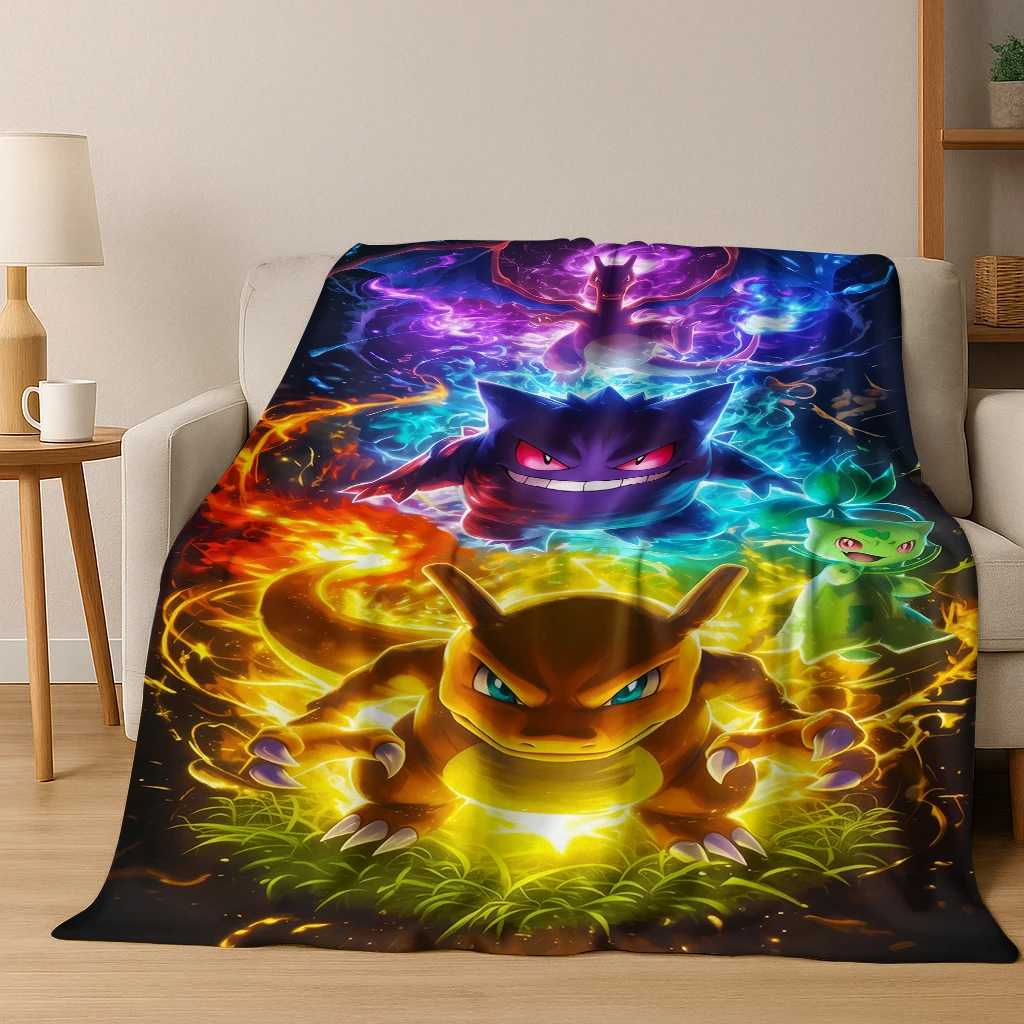 البوكيمون بيكاتشو الكرتون الفانيلا بطانية الاطفال لينة للمنزل غرفة نوم غرفة مكيفة مكتب السفر التخييم نزهة