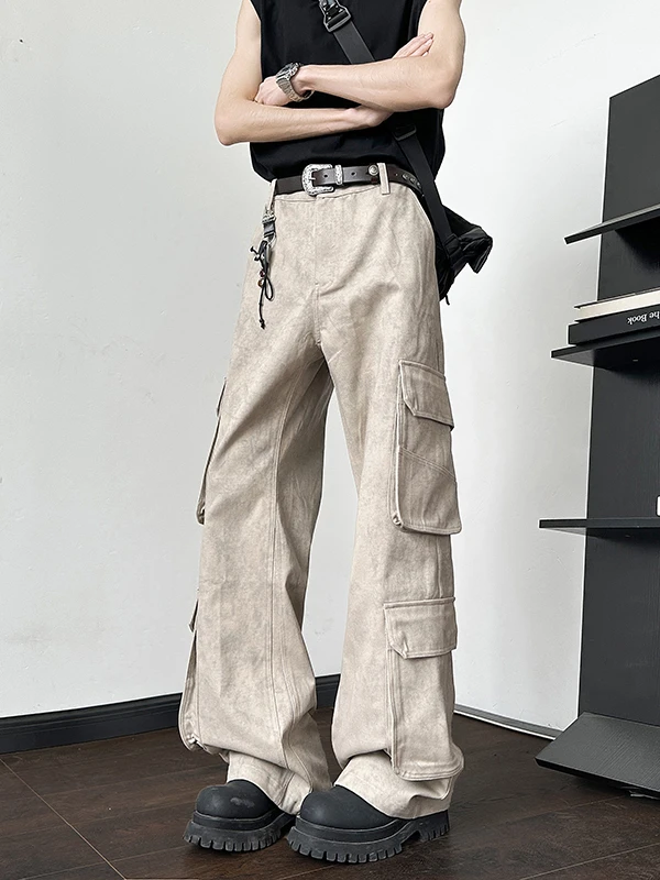 

Американские рабочие брюки десантника, мужские летние винтажные свободные прямые брюки с широкими штанинами, повседневные длинные брюки