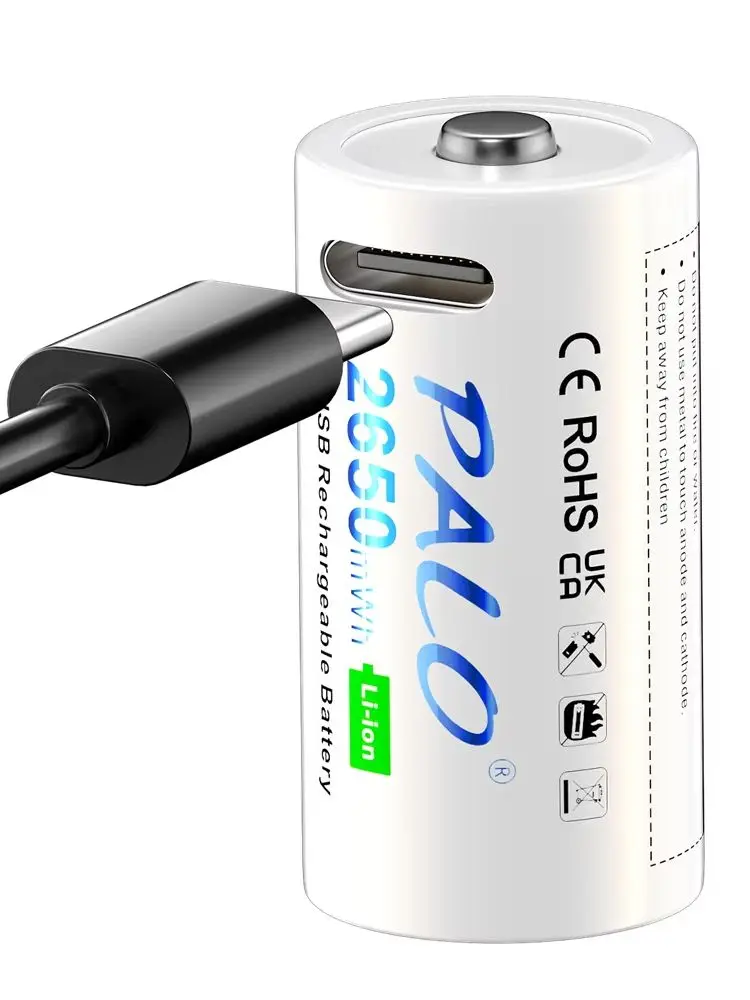 PALO 2-12PCS 2650mWh 3,7 V 16340 16350 Akku USB Lade RCR123 CR123 CR123A Li-Ion Batterien für LED Taschenlampe