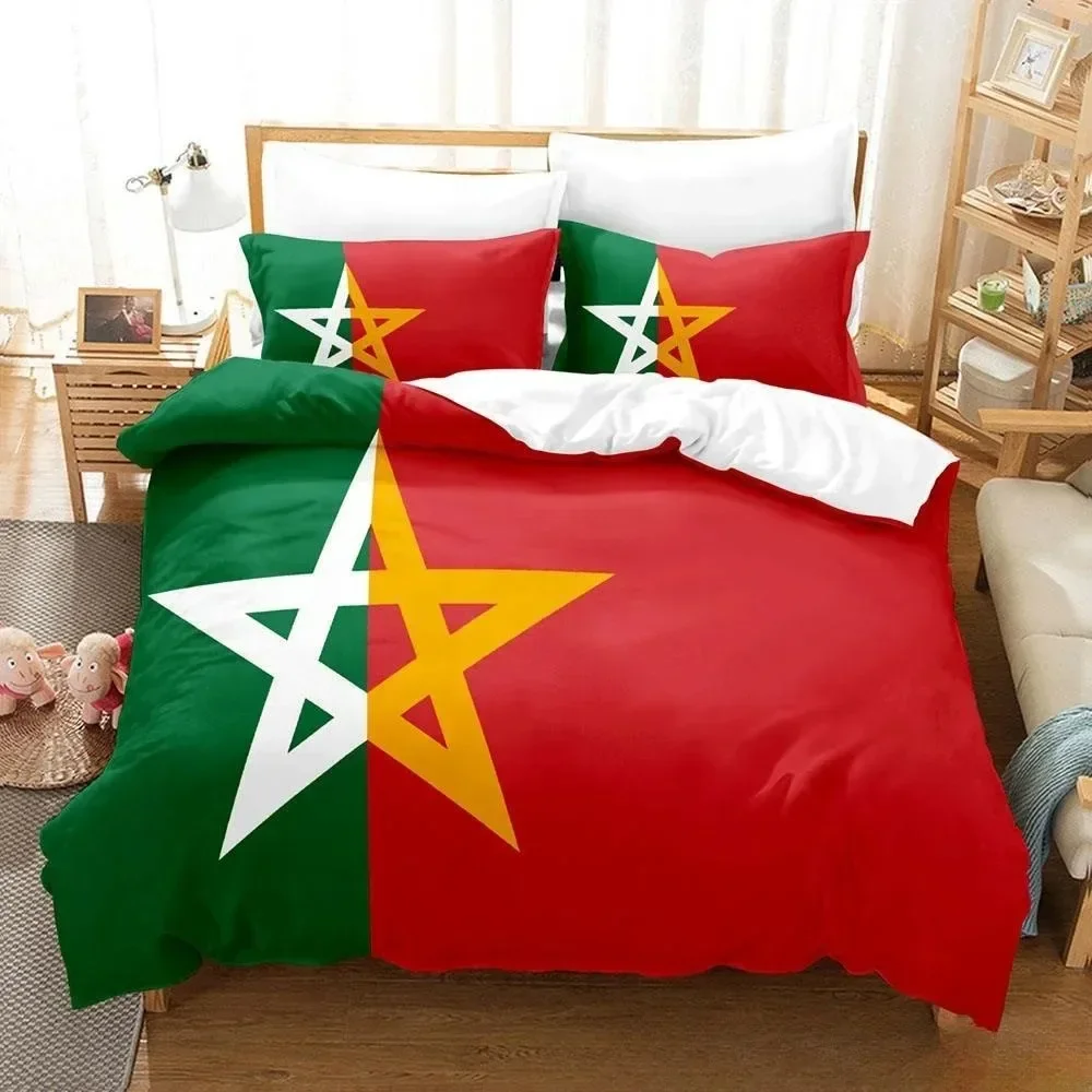 

3D Printing Bed Sheet Sets Morocco Flag Bedding Set Single Twin Full Queen King Size Bed Set Adult Kid Bedroom Duvet Cover Sets