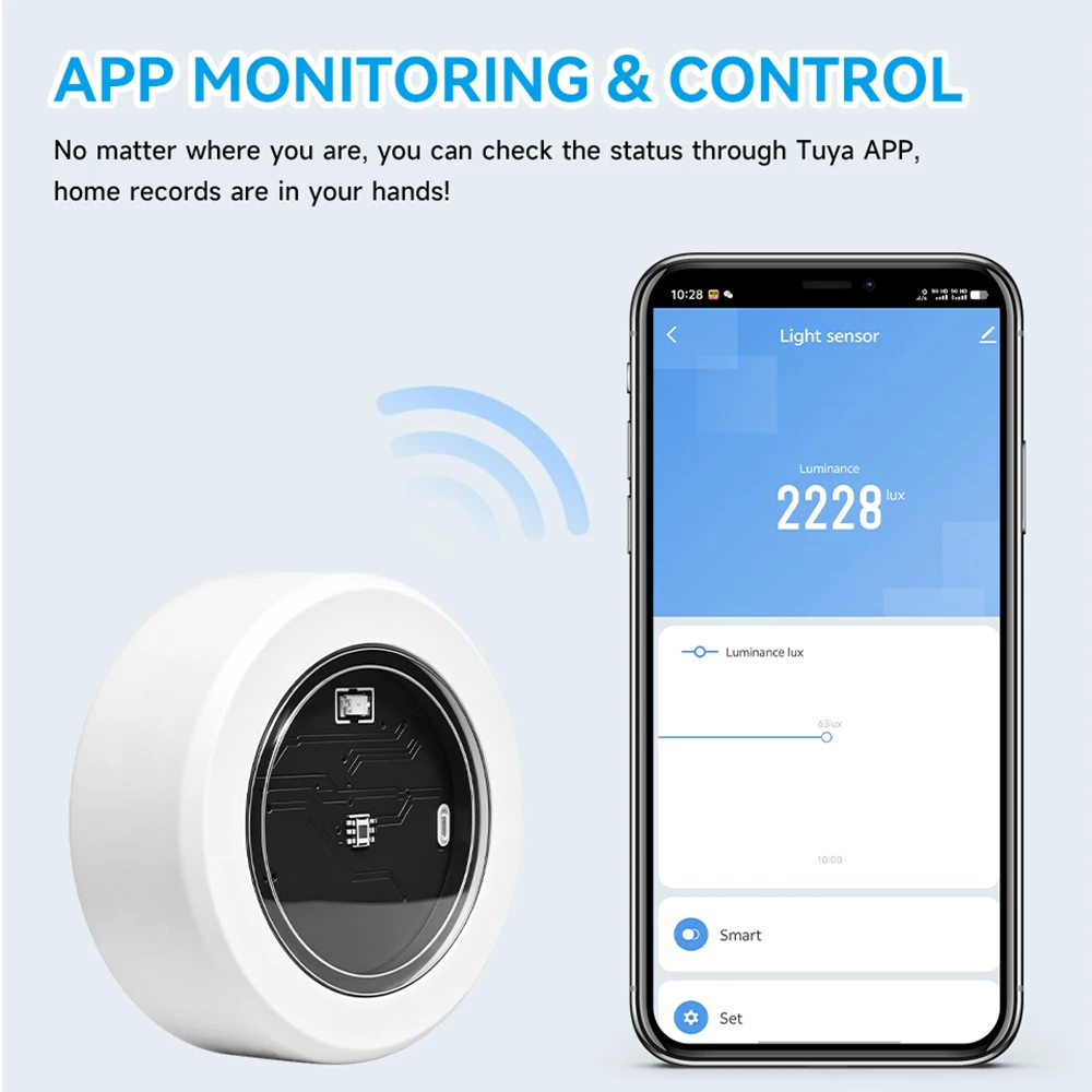 Tuya ZigBee Smart Light Sensor Wireless Brightness Detector App Remote Monitoring Intelligent Linkage Home Automation