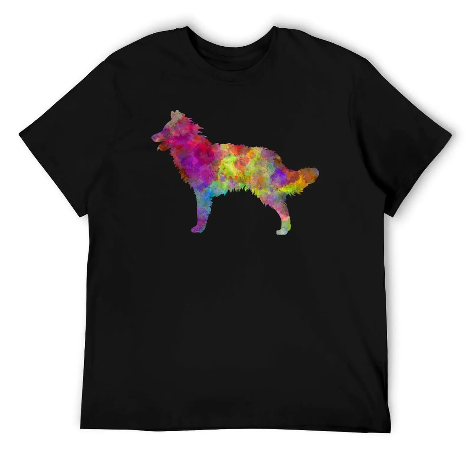 تي شيرت Mudi in Watercolor تي شيرت رجالي كاجوال تي شيرت قطني عالي الجودة